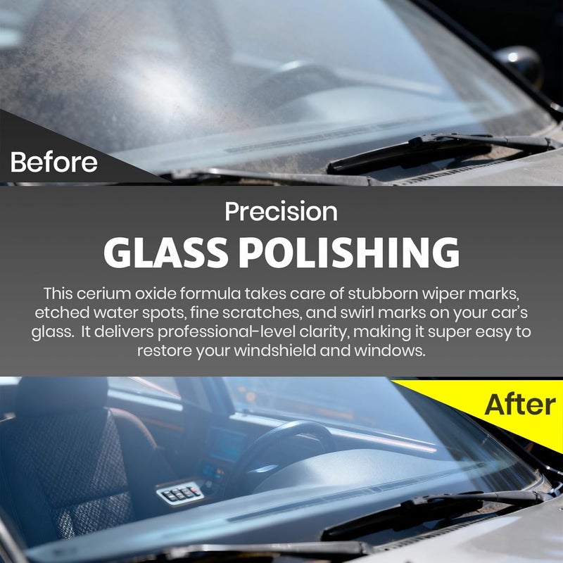 Calvana Cerium Oxide Glass Polishing Powder (1 lb) – Glass Scratch Remover for Car Windows, Restores Clarity and Removes Wiper Marks, Swirls, and Water Spots, 1 Micron - Image 3